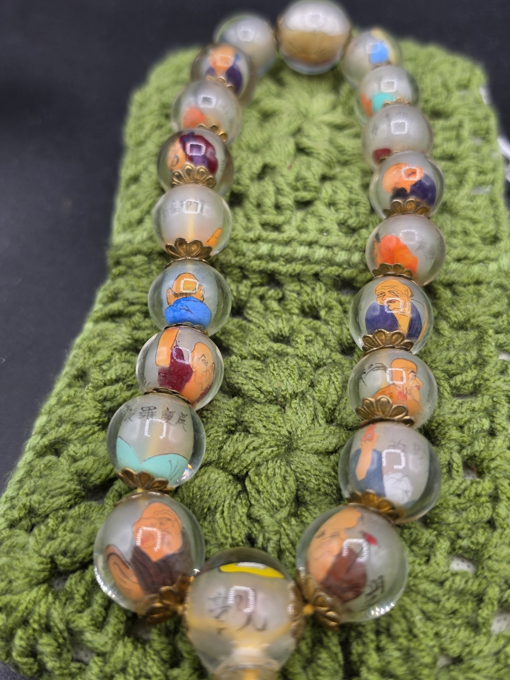 Hand-Painted Multi-Color Glass Bead Necklace - Women Jewelry